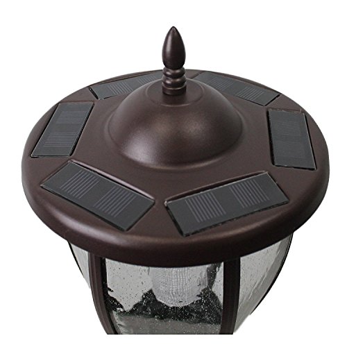 Sun-Ray 312064 Kenwick Single Head Solar Lamp Post And Planter With Plant Hanger, 7 Ft, Bronze #TOP6