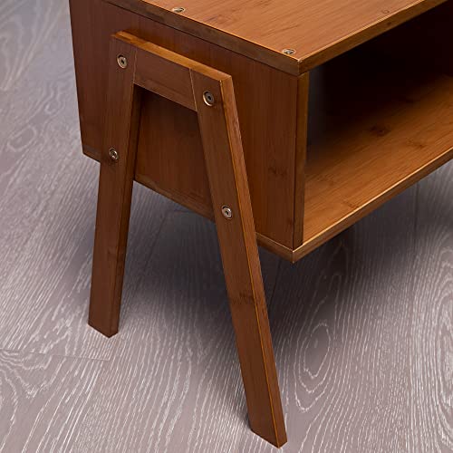 Forevich End Tables Stackable Side Table Bedroom Bamboo Nightstands Set Of 2 For Living Room Beside Table Caramel #TOP6