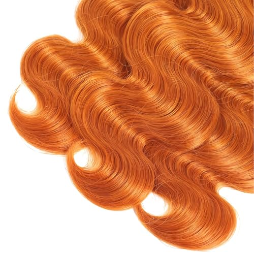 Body Wave Virgin Human Hair Bundles Orange 22 24 26 Inch Brazilian Remy Hair Extensions 12A 3 Bundles Double Weft Soft Silky Weave for Black Women — view 5