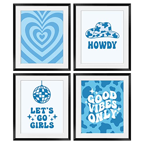 Preppy Blue Abstract Wall Prints