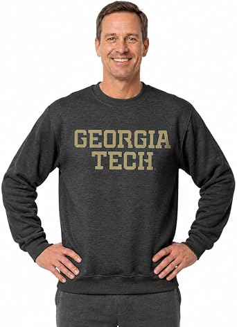 Campus Colors NCAA Adult Charcoal Crewneck Fleece Sweatshirt - Cotton Blend - Stay Warm & Represent Your Team With Style