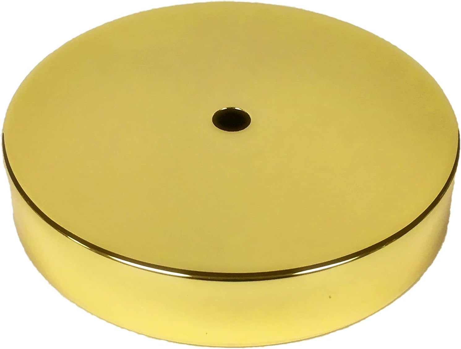 Lamp Base-Metal-5"-Round-Available in 4 Finishes: Antique Brass, Polished Brass, Polished Nickel or Matte Black (1 Pc.) (5" MTL-Round-AB)