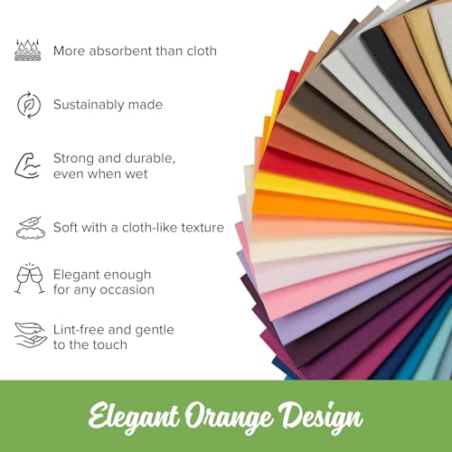 image for Simulinen Colored Disposable Dinner Napkins - Decorative, Linen-Feel, 