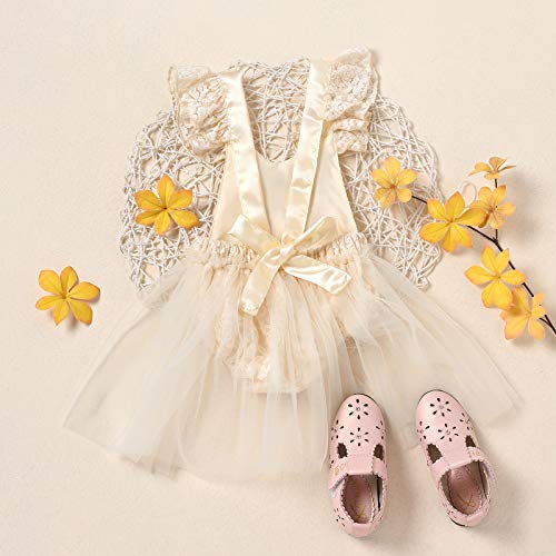 Baby Girl First Birthday Outfit Ruffle Lace Romper Princess Tutu Dress Shiny ONE Cake Smash Photoshoot Party Outfit3