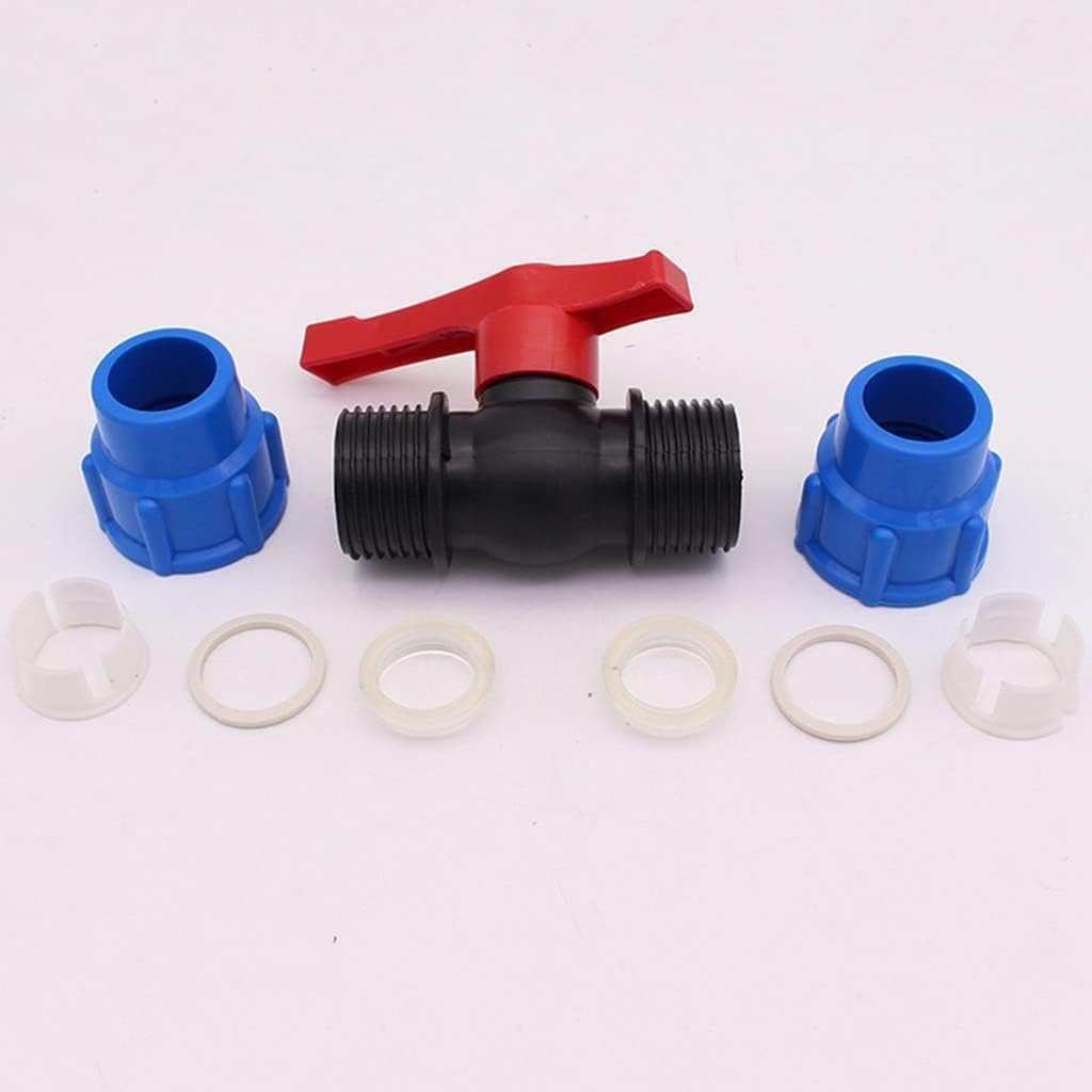 Conector de manguera con tope de agua, válvula rápida para tubo de plástico de 20-63 mm, accesorios de válvula de bola recta unidireccional, 1 pieza