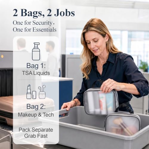 PACKISM TPU Clear Makeup Bag - Translucent TSA Approved Toiletry Bag - 1