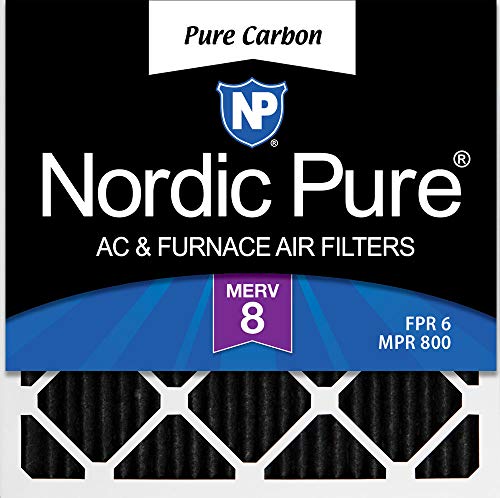 Flash Sale Nordic Pure 16x16x1 MERV 8 Pleated Pure Carbon Odor Reduction AC Furnace Air Filters 12 Pack