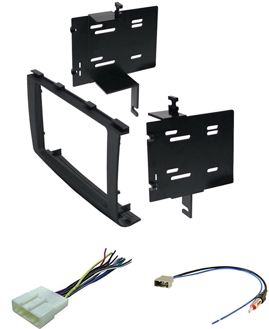 ASC Audio Car Stereo Radio Install Dash Kit, Wire Harness, and Antenna Adapter for Double Din Aftermarket Radio, Black, Physical Controls, SUV, 1 Pack