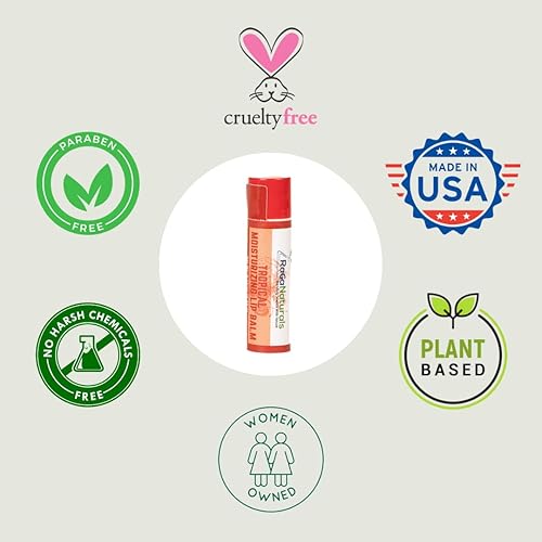 Miniatura 6 de Bálsamo labial hidratante tropical natural, cuidado nutritivo de los labios para hidratación durante todo el día, 100% natural, hecho a mano con