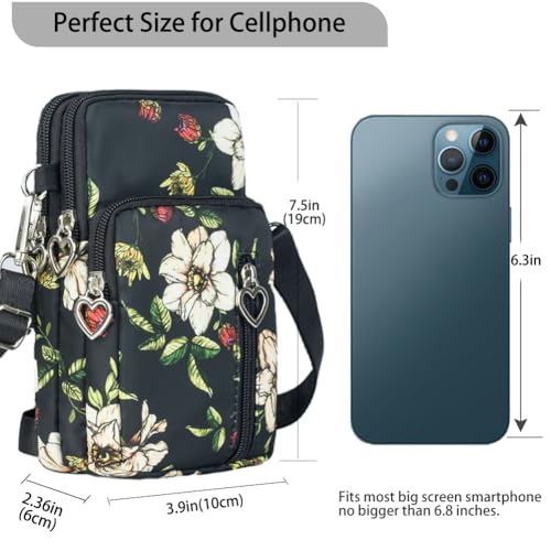 Image of JANKS Small Crossbody Bag for Women - Mini Phone Purses with Crossbody Strap and Wallet - Nylon Arm Bag