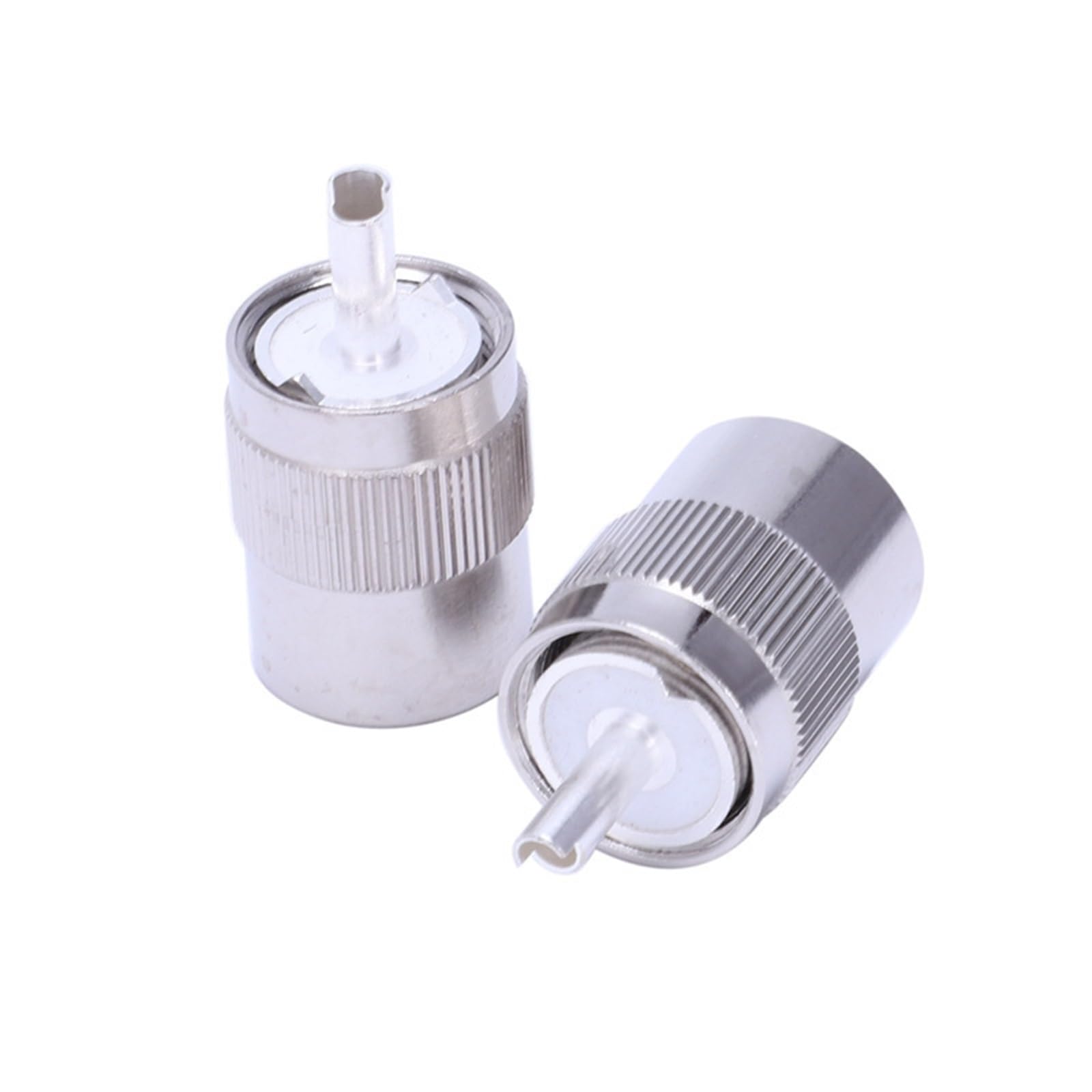 Set Da Due Pezzi Maschio SL16 50 Placcato Argento PL259 UHF