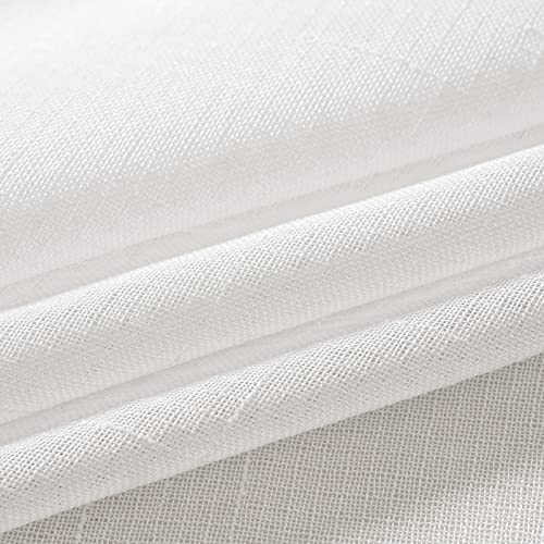 MIULEE Leinenoptik Voile Vorhänge Ösen 1er Weiß 300x245cm – Ansicht 6