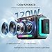 ZEALOT 120W Bluetooth Speaker, Wireless Speakers IPX6 Waterproof Loud Bluetooth Subwoofer Speaker with LED Light, 40H Playtime, Custom EQ, Portable Wireless Stereo Paired Speakers for Outdoor, Party