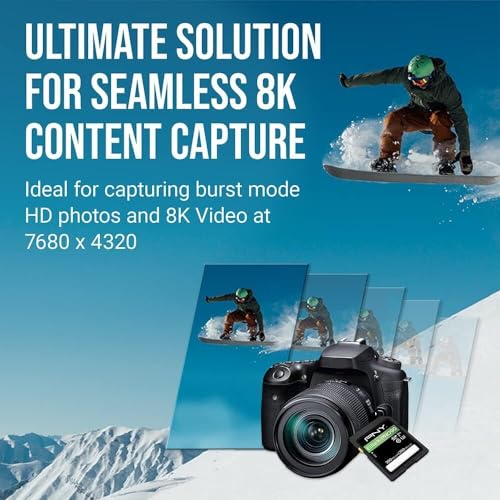 Image of PNY 128GB EliteX-PRO90 UHS-II SDXC Memory Card - R300MB /s W280MB /s, U3, V90, 8K UHD, Full HD, UHS-II for Professional Photographers & Content Creators, DSLR, Mirrorless Cameras, Advanced Video Cameras | R300mb per S, W280mb per S, U3, Suitable for DSLR, Mirrorless Cameras