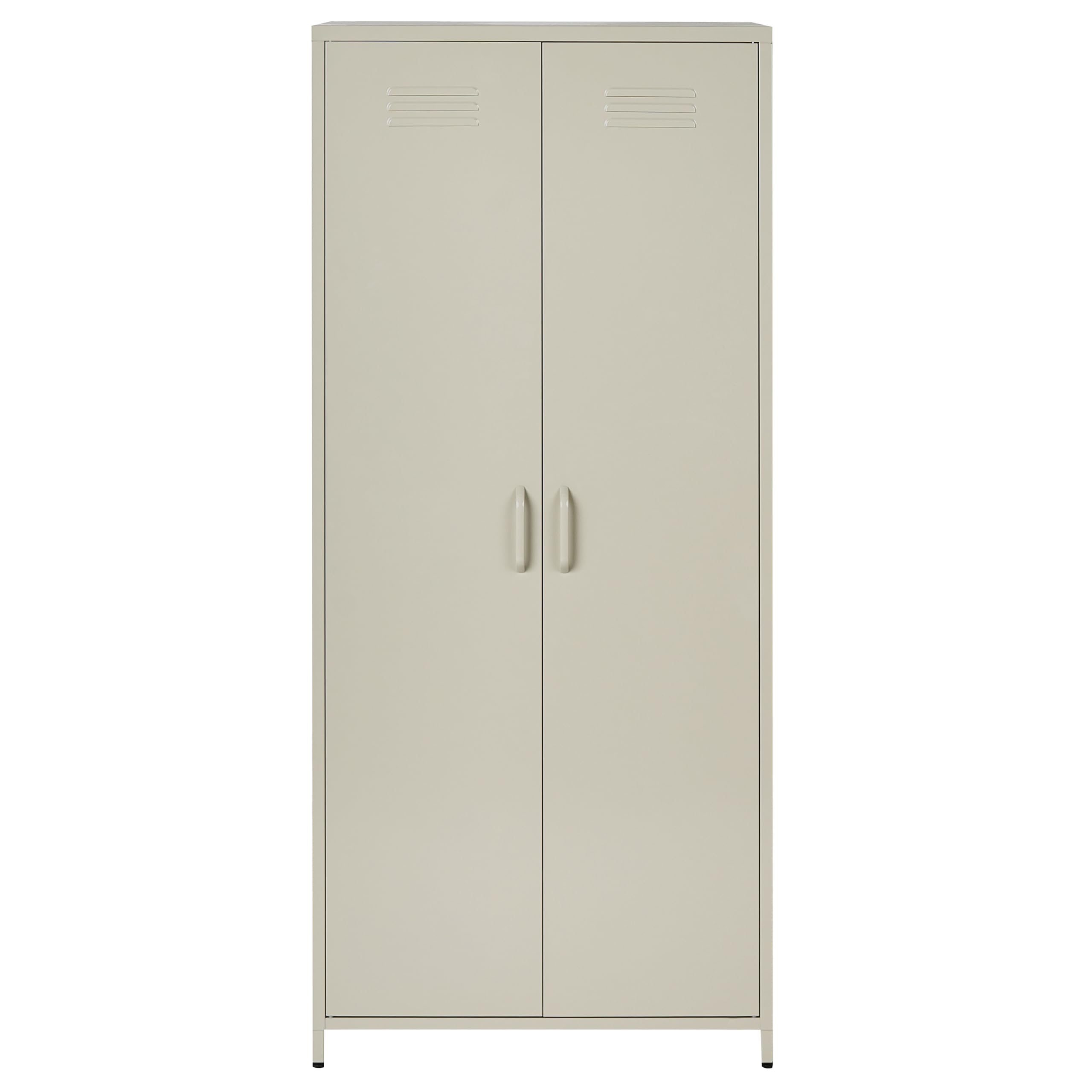 Beliani Armoire pour Bureau à Domicile Industrielle Rangement à 2 Portes en Acier Beige Clair Varna