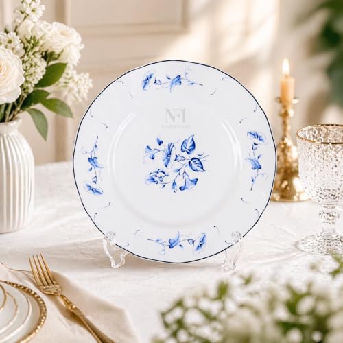 Image of NFI essentials 10 Inch Premium Ceramic Dinner Plate, Serving Plate for Main Course, Pasta, Rice, Salad & Meals, Dishwasher Safe Kitchen Dinner Plate