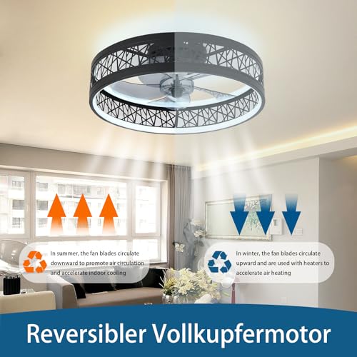 Ventilateur de plafond LED 60W noir avec télécommande dimmable - 4
