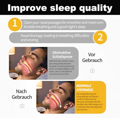 Nasenpflaster Nasal Strips Anti Schnarch Nose Strips Nasenpflaster Schnarchen Nasen Tape Besser Atmen Schnarchpflaster Besser Atmen Nasenstrips 60 Stück für Erkältete Verstopfte Nase & Sport