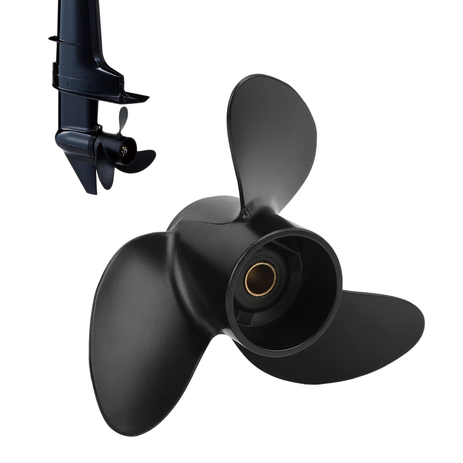 Marine Außenbordpropeller 3 Blätter 7,8 x 8 Zoll 12 Zähne RH Rotation Ersatz für TOHATSU 4-6 PS MFS4 4-Takt-Motor