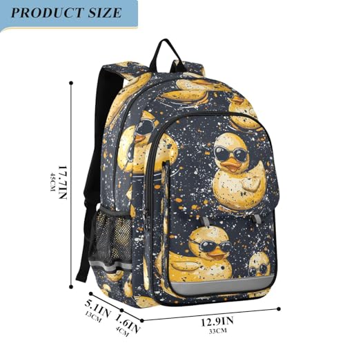 Cool Rubber Duck Black Laptop Backpack Purse for Women Men School Bag 17 Inch Bookbag Student Boys Girls Travel Casual Daypack4