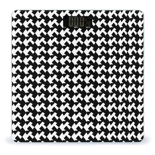 Báscula Digital Negra Houndstooth de Vidrio Templado miniatura 1