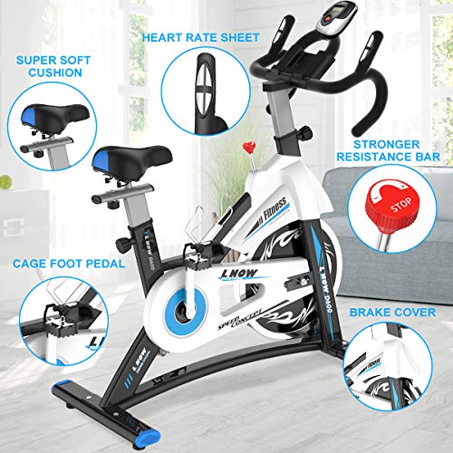 L NOW Indoor Exercise Bike Indoor Cycling Stationary Bike, Belt Drive with Heart Rate, Adjustable Seat and Handlebar, Tablet Holder, Stable Quiet and Smooth for Home Cardio Workout(D600) - Home Fitness Guru L NOW Indoor Exercise Bike Indoor Cycling Stationary Bike, Belt Drive with Heart Rate, Adjustable Seat and Handlebar, Tablet Holder, Stable Quiet and Smooth for Home Cardio Workout(D600) - Image 5