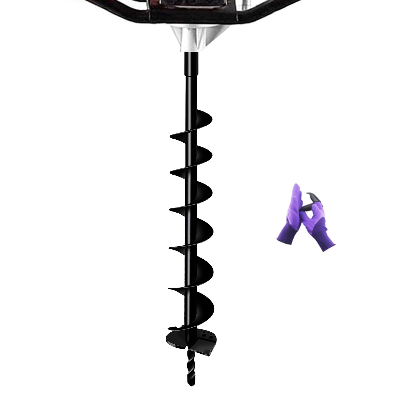 LONGRUNNEW 4" Earth Auger Drill Bit - Heavy-Duty Steel Spiral Bit for Post Hole Digging, Planting Trees, Bulbs, Fencing - Fits 3/4" Auger Power Heads