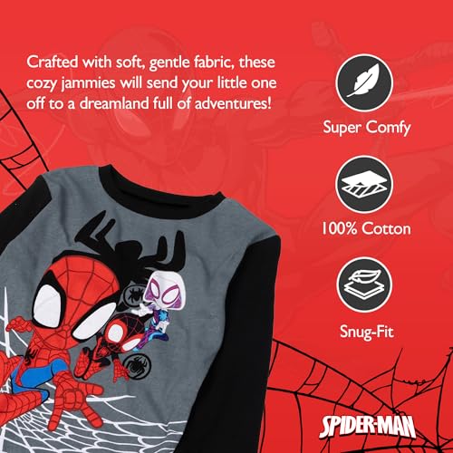 Image of Marvel Boys' 2-piece Snug-fit Cotton Matching Holiday Pajama Set, Soft & Cute for Kids