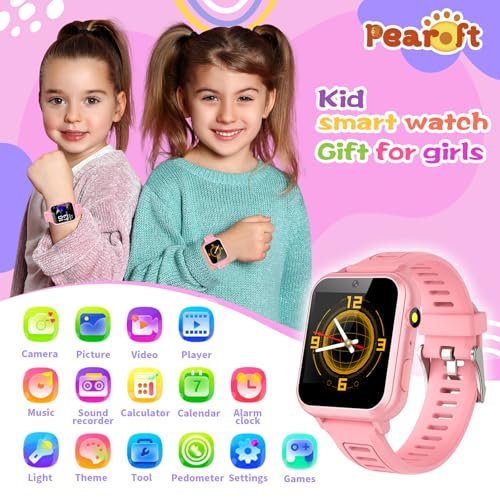 Girl Gifts Age 6 7 8 9 Kid Smart Watch: Presents for 6-10 Year Old Girls Kids Learning Watch Birthday Gift for 7 8 9 10 Year Old Girls Toy Reminder Game Watch for Kids Age 10-12 Girl Pink (Pink)2