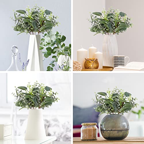 40 Pcs Artificial Greenery Eucalyptus Stem Silver Dollar Leaves Baby Eucalyptus Leaves Suitable for Family Wedding Vase Centerpieces Bouquet Flower Arrangement - Image 6