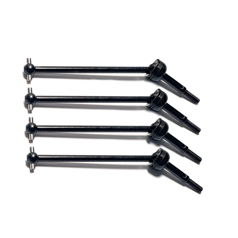 4Pcs Remote Control Vehicle Metal Front and Rear Drive Shaft Cvd for Weili 144010 144001-02 124017-16-18 124019 (Black)
