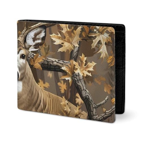 Cool Deer Camouflage Hunting Mens Bifold Wallet RFID Blocking Slim Credit Card Holder with with ID Window Nice Gifts for Men2