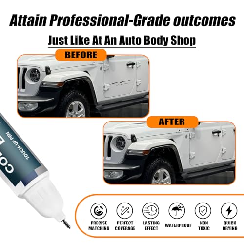 PW7/GW7 Bright White Touch Up Paint for Jeep, Car Paint Pen Scratch Repair Two-In-One Touch Up Paint, Premium Car Scratch Remover for Deep Scratches by SNSIR - Image 2