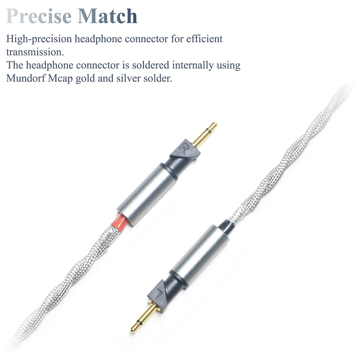 FSIjiangyi 6N Single Crystal Silver Headphone Cable for Abyss Diana V2 Abyss Diana TC Abyss Diana MR Abyss Diana DZ 4.4mm Balanced Hi-Fi Headphone Audio Upgrade Cable (4.4mm Plug)