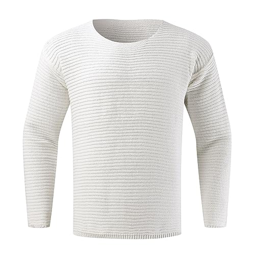 Men's Crew Neck Sweater Knitted Woolen Wool Long Sleeve Solid Color Top Sweater Men's Crew Neck Sweater2