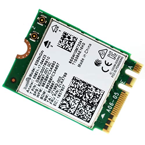 Tarjeta WiFi inalámbrica Deal4GO 9260NGW de 2.4 GHz y 5 GHz, 802.11ac, 1730 Mbps, M.2 NGFF, con Bluetooth 5.0, para laptops con Windows 10 de 64 bits miniatura 2
