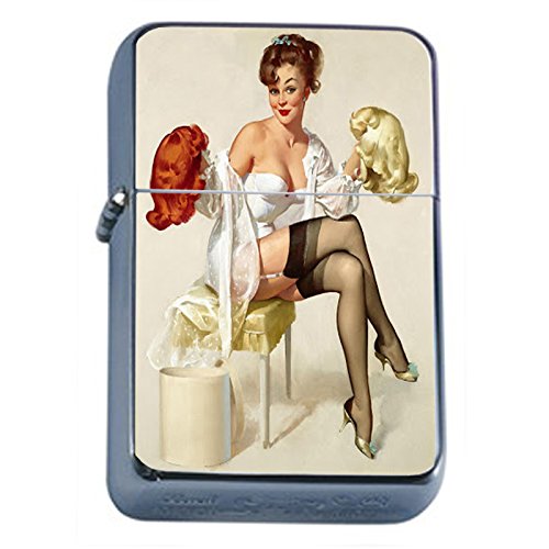 Encendedor metálico vintage con caja miniatura 1