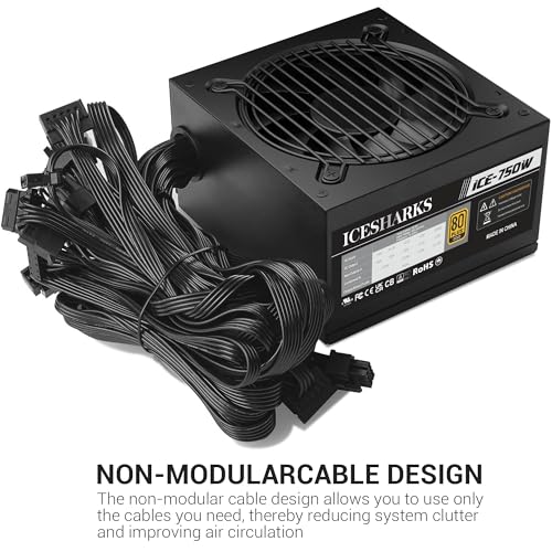 Fuente de poder 750W 80 Plus Gold no modular miniatura 7