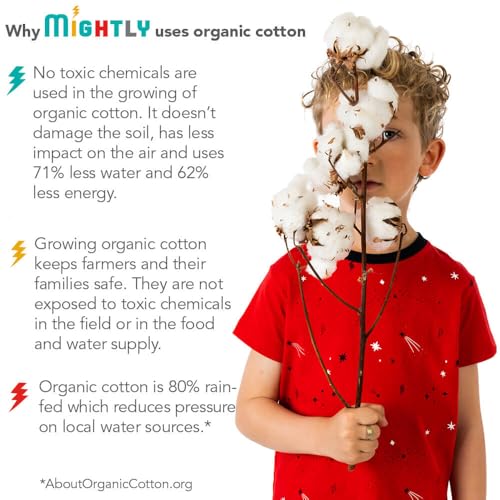 Image of Mightly Girls' Scooped Neck Short Sleeve T Shirts | 100% Organic Cotton, Colorful Casual Stylish Clothes