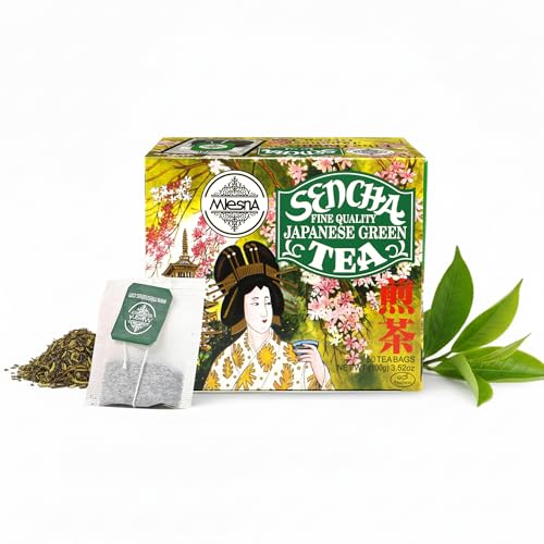 Image of Mlesna Sencha Japanese Green Tea 100g | 50 Foil-Wrapped Tea Bags | Pure Ceylon Green Tea | Rich in Antioxidants | Imported from Sri Lanka