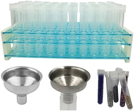 Bead Organizer Storage Rack with 50 Storage Tubes for Beads - Plastic Test Tubes with Rack for Jewelry, Beads, Crafts and More - See and Find Beads Easily