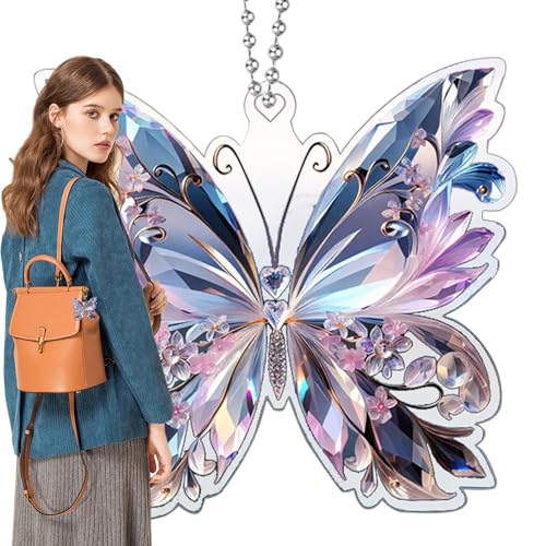 Euyehn Ornements de Papillon pour Arbre, Papillon cristallin - Ornement des Animaux cristallins - Decoration Arc-en-Décoration Paillette 2D Animal Volant intérieur pour Les Femmes