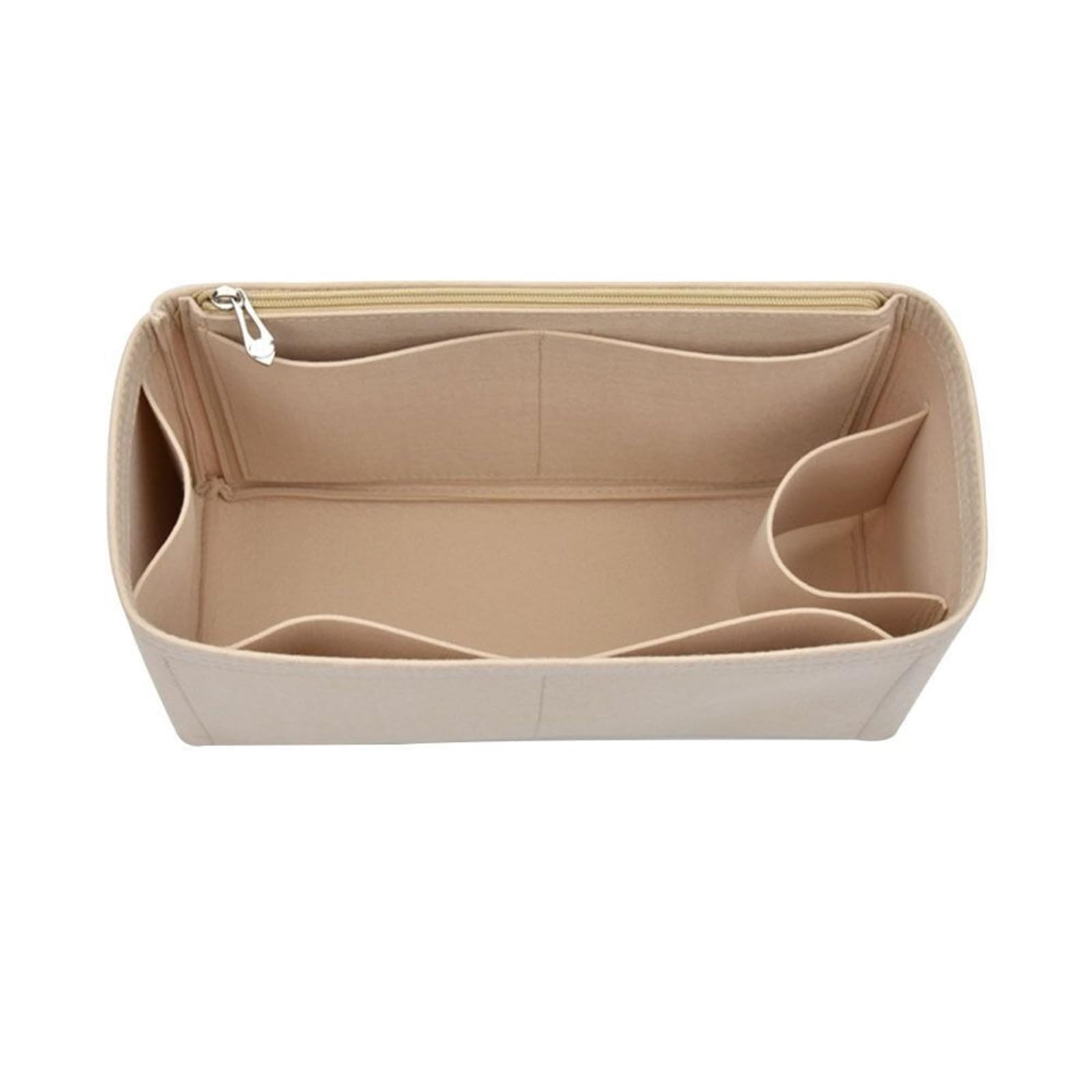 NJIEzhao Felt Handbag Insert Felt Insert Liner Purse Organiser Pouch Handbag Tote Bag Internal(Beige-Style-1)