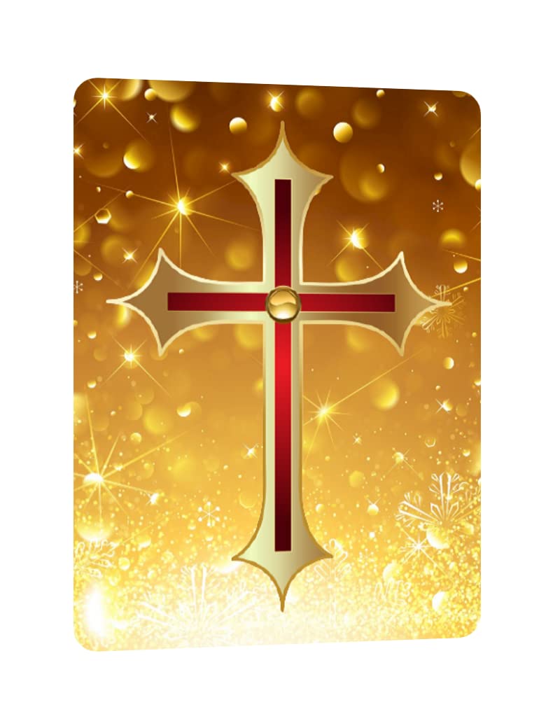 LADY HAWK Jesus Holy Cross Miniature Painting with magnetic backing. A Divine Gift for The Lord's Blessing. Directly sticks to any Metal Surface. Size 10x7cms Jesus Photo Frame Model Series - (G131)