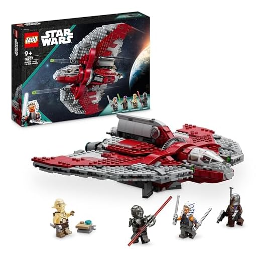 LEGO Star Wars Ahsoka Tano's T-6 Jedi Shuttle Set, Buildable Toy Starship for 9 Plus Year Old Boys & Girls, with 4 Minifigures incl. Sabine Wren and Marrok with Lightsabers, Ahsoka Series Gift 75362