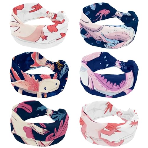 Lot de 6 bandeaux Axolotl pour femme, accessoires de sport et yoga tendances