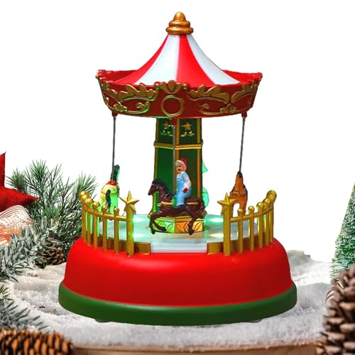 Weihnachtsfiguren - Batteriebetriebene Leuchtende Weihnachtsdekoration - Beleuchtetes Riesenrad...