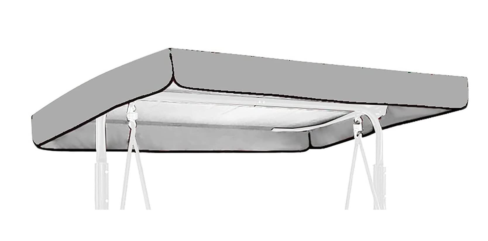 Telo di Ricambio per Altalena da Esterno Parasole per Altalena da Patio Copertura Superiore per Veranda tendalino da Giardino Tradizionale per 3 Persone Grigio 84x48x9 Pollici