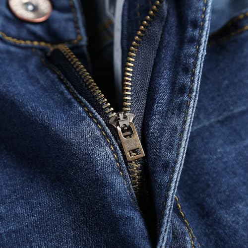 Jeans Pants Trouser Denim Ripped Trendy Slim Fit Mid Waist Elastic Washed Retro Distressed for Men4