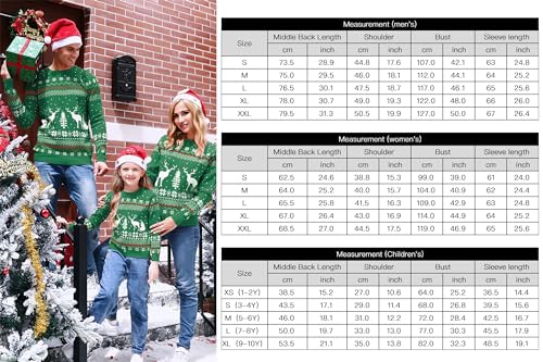 Image of Aiboria Matching Family Ugly Christmas Reindeer Snowflakes Sweater Pullover for Women /Men /Boys /Girls